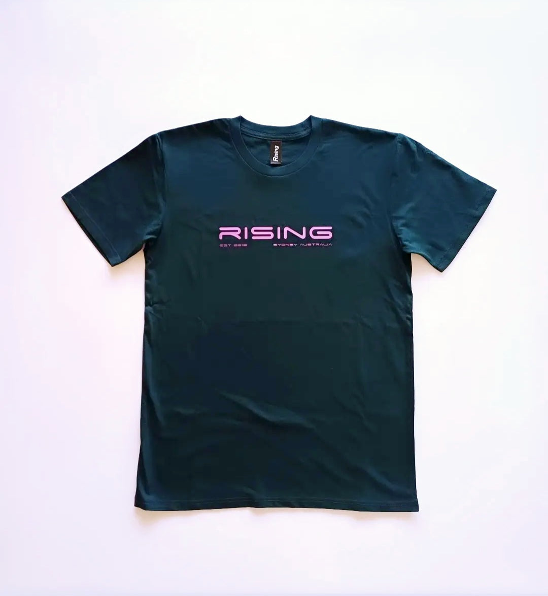 z  Pine green pink print Est tee