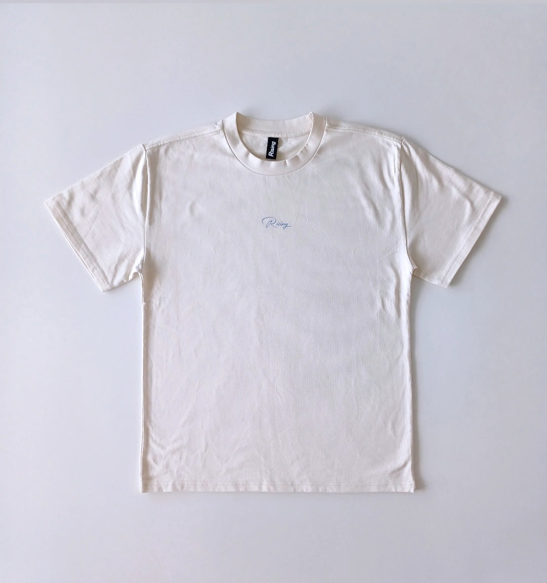 Heavy Box Tee  Off white/Blue print