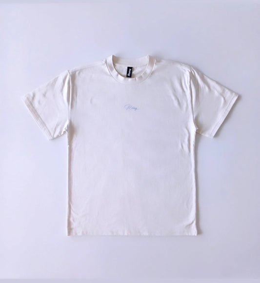 Heavy Box Tee  Off white/Blue print